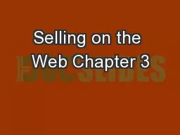 Selling on the Web Chapter 3