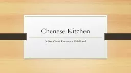 Chenese  Kitchen Jeffrey Chen’s Restaurant Web Portal