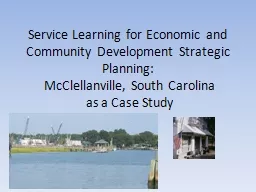 Service Learning for Economic and Community Development Strategic Planning