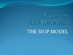 Chapter 6 –  SIOP Made Easy