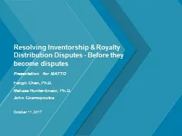 Resolving  Inventorship  & Royalty Distribution