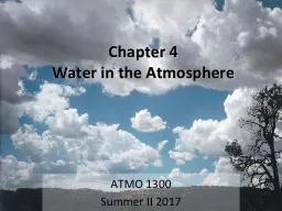 Chapter 4 Water in the Atmosphere