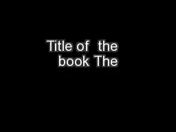 Title of  the   book The