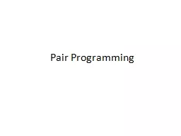 Pair Programming Pair Programming