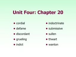 Unit Four: Chapter 20 •