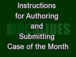 ISBSTP Instructions for Authoring and Submitting Case of the Month