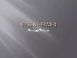 Eisenhower Foreign Policies