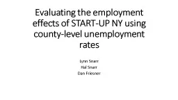 Evaluating the employment effects of START-UP NY using county-level unemployment rates