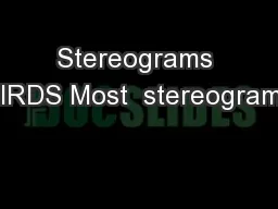 Stereograms SIRDS Most  stereograms