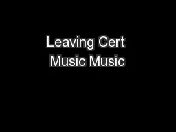 Leaving Cert Music Music