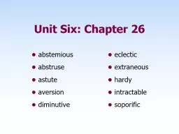Unit Six: Chapter 26 •