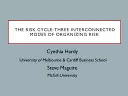 The Risk Cycle: Three Interconnected Modes of Organizing Risk