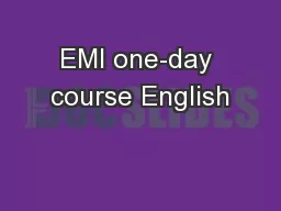 EMI one-day course English