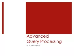 Advanced  Query Processing
