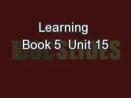 Learning Book 5  Unit 15