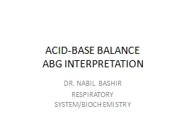 ACID-BASE BALANCE ABG INTERPRETATION