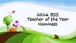 2016  BSS Teacher of the Year