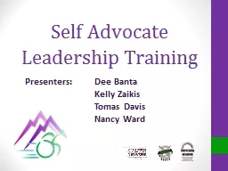 Self Advocate Leadership Training