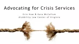 Advocating for Crisis Services