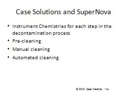 Case Solutions and SuperNova