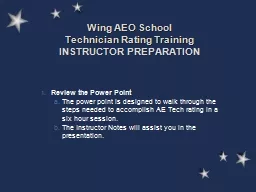 Wing AEO School Technician Rating Training