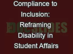 From Compliance to Inclusion: Reframing Disability in Student Affairs