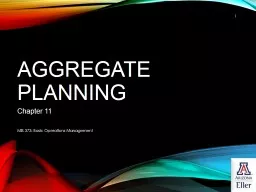 Aggregate Planning Chapter 11