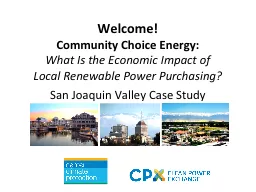 Welcome! Community  Choice Energy: