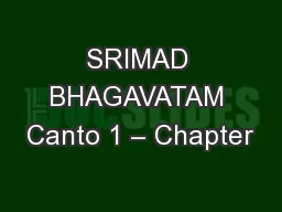 SRIMAD BHAGAVATAM Canto 1 – Chapter