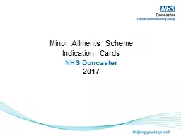 Minor Ailments Scheme Indication Cards