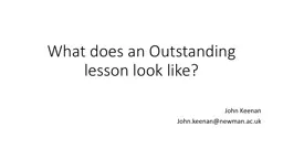 What does an Outstanding lesson look like?
