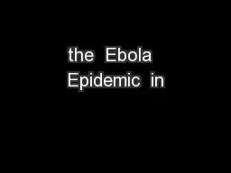 the  Ebola  Epidemic  in