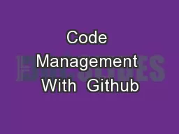 Code Management With  Github