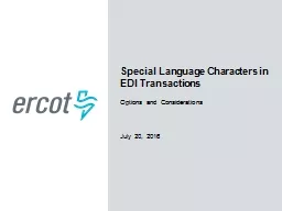 Special Language Characters in EDI Transactions