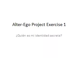 Alter-Ego Project Exercise 1
