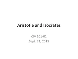 Aristotle and Isocrates CIV 101-02