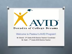 Welcome to Pasteur’s AVID Program!