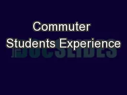 Commuter Students Experience