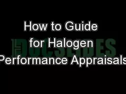 How to Guide for Halogen Performance Appraisals