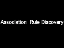 Association  Rule Discovery