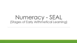 Numeracy  - SEAL (Stages