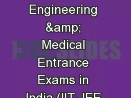 Turnkey Solutions for Engineering & Medical Entrance Exams in India (IIT-JEE / NEET