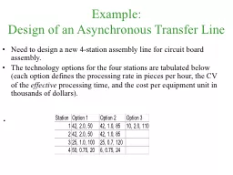 Example: Design of an Asynchronous Transfer Line