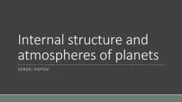 Internal structure and atmospheres of planets