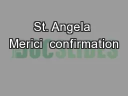 St. Angela Merici  confirmation