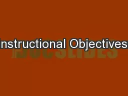 Instructional Objectives: