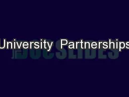 University  Partnerships