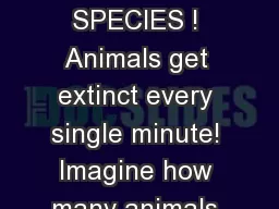 ENDANGERED SPECIES ! Animals get extinct every single minute! Imagine how many animals