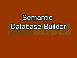 Semantic Database Builder