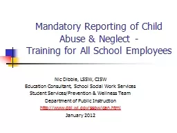 Mandatory Reporting of Child Abuse & Neglect -